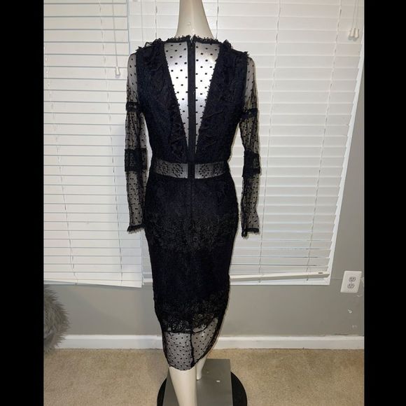 Alexis Elize Long-Sleeve Lace Midi Dress - Picture 4 of 5